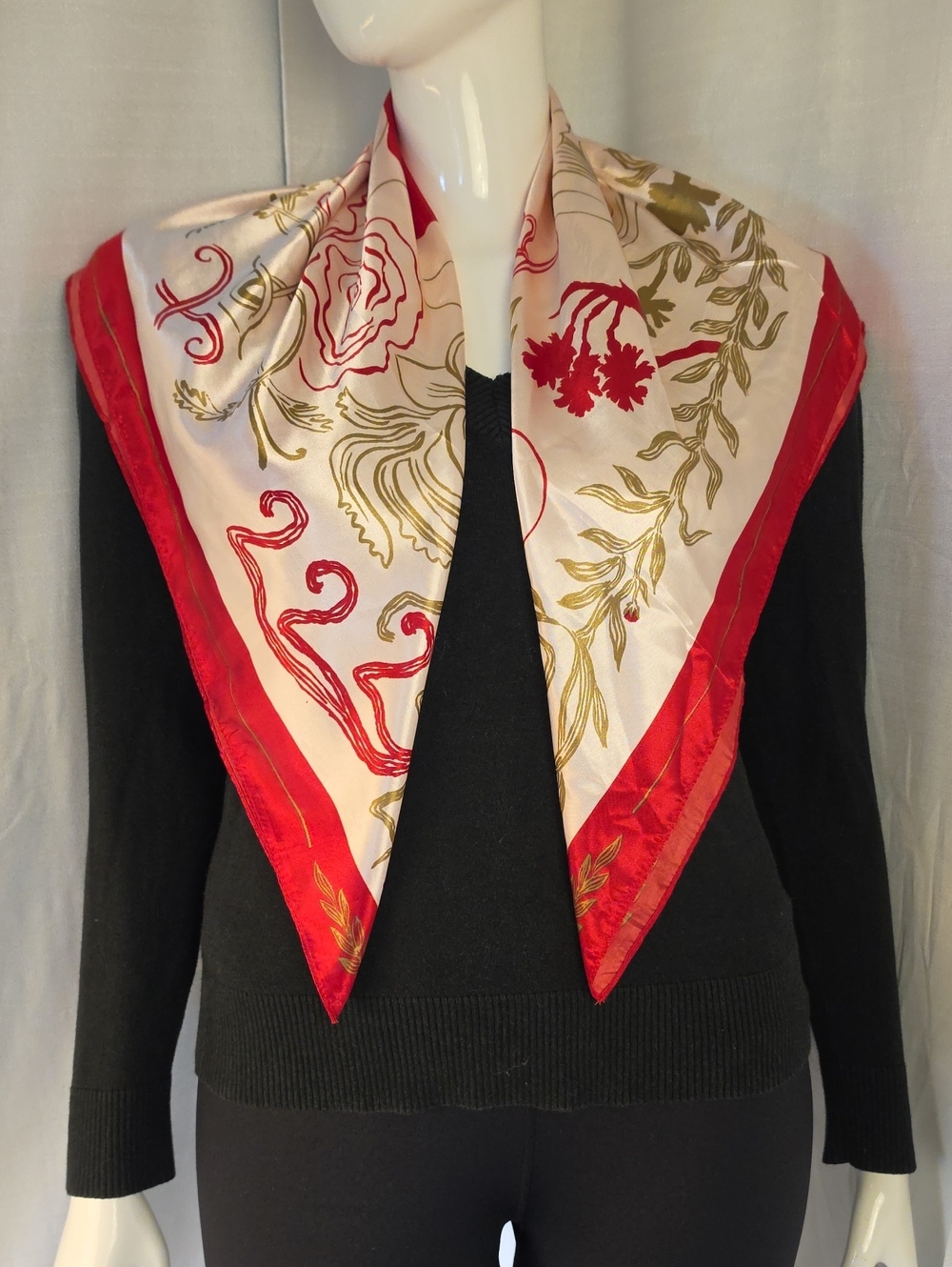 Orebella Oversized Red & Gold "Reveal Your Alchemy" Signature Designer Scarf
